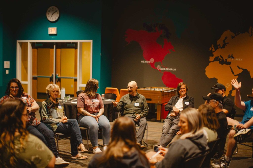 A group of people at a Journey Class at Engedi Church in Holland or Grand Rapids, Michigan.